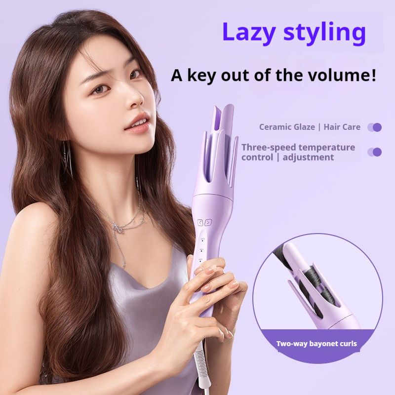 【Clearance Sale】28mm Rotating Curling Iron for Effortless Waves and Beach Curls, Auto Hair Curler with  3 Temperature, Fast Heating for Hair Styling
