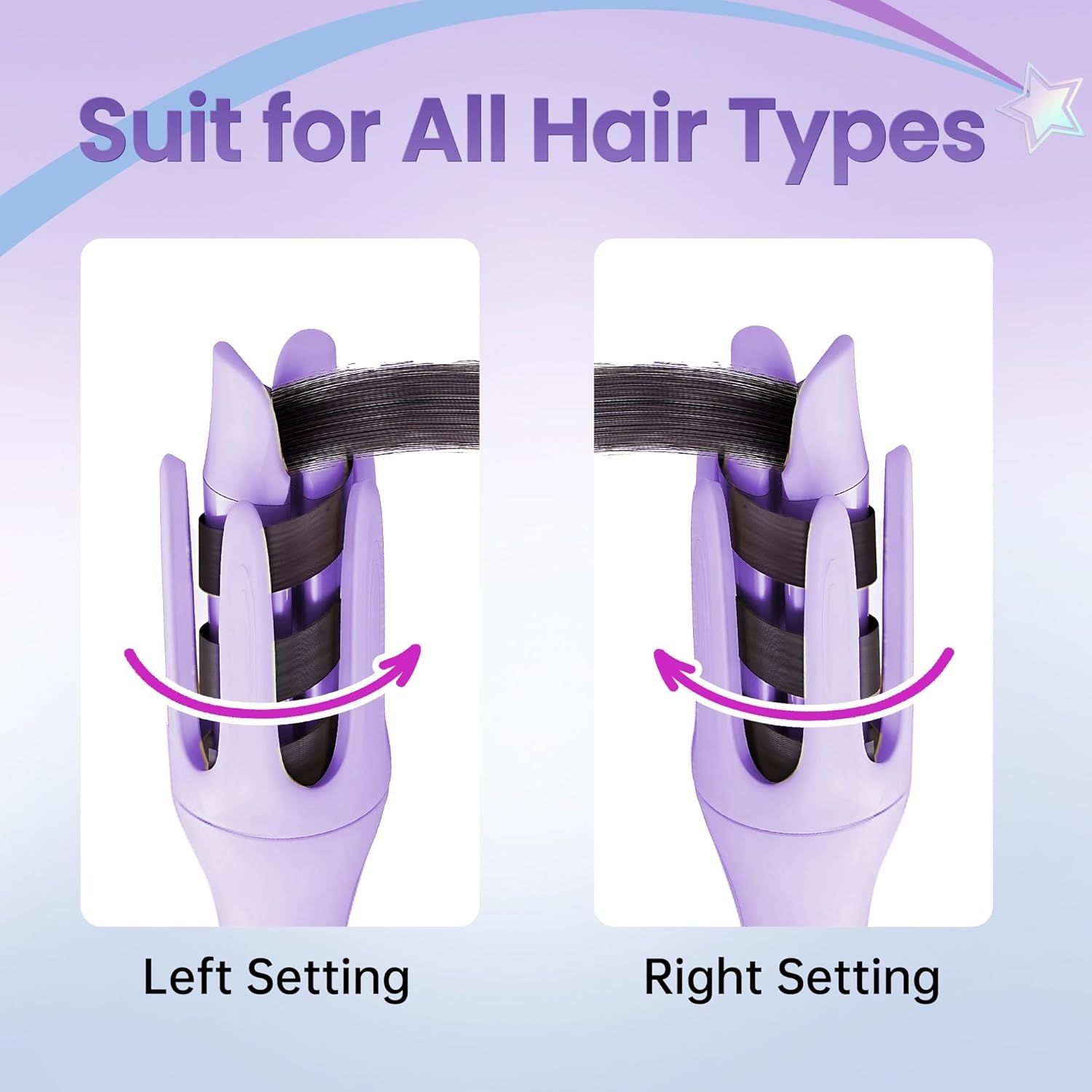 【Clearance Sale】28mm Rotating Curling Iron for Effortless Waves and Beach Curls, Auto Hair Curler with  3 Temperature, Fast Heating for Hair Styling
