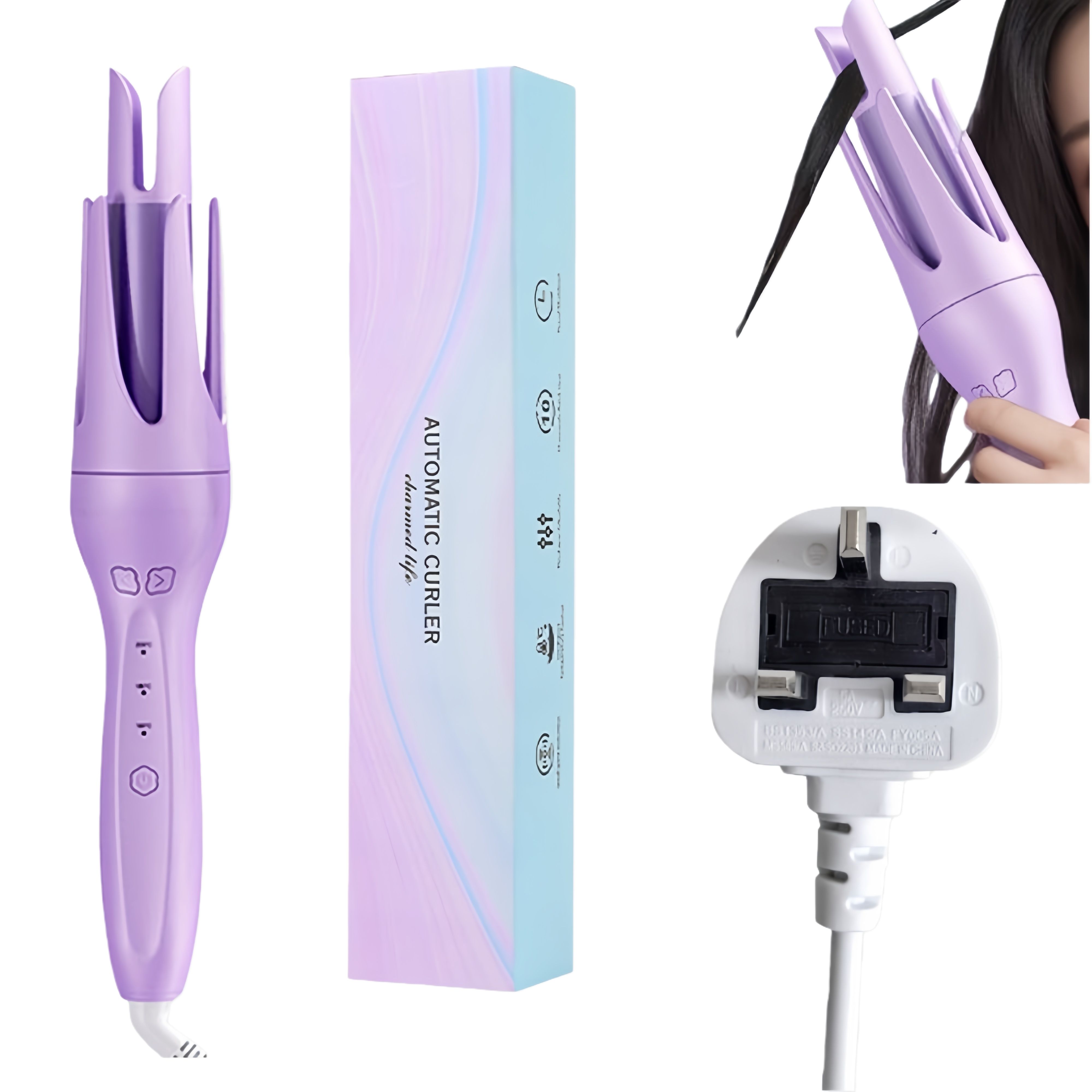 【Clearance Sale】28mm Rotating Curling Iron for Effortless Waves and Beach Curls, Auto Hair Curler with  3 Temperature, Fast Heating for Hair Styling
