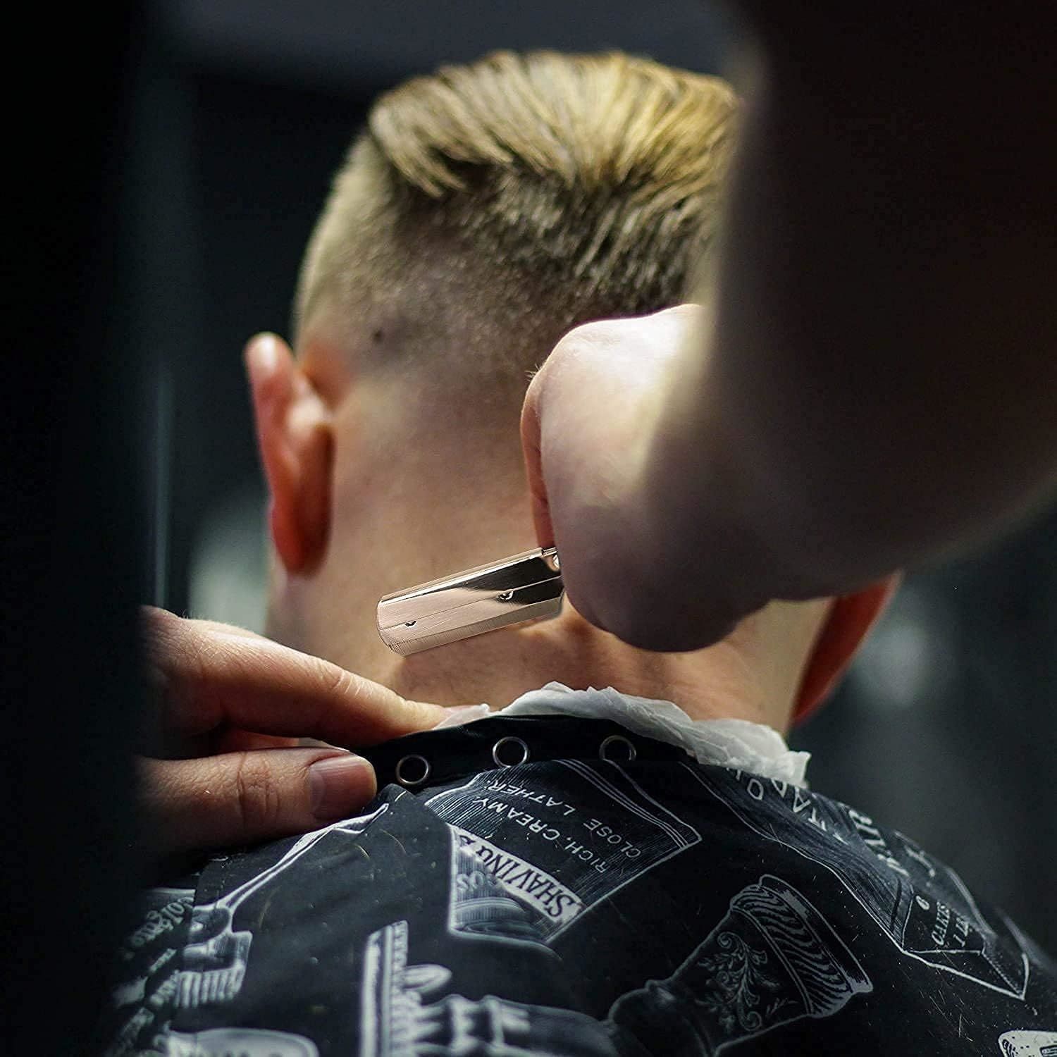 【Clearance Sale】Professional Barber Straight Edge Razor Safety with 10-Pack Double Edge Razor Blades