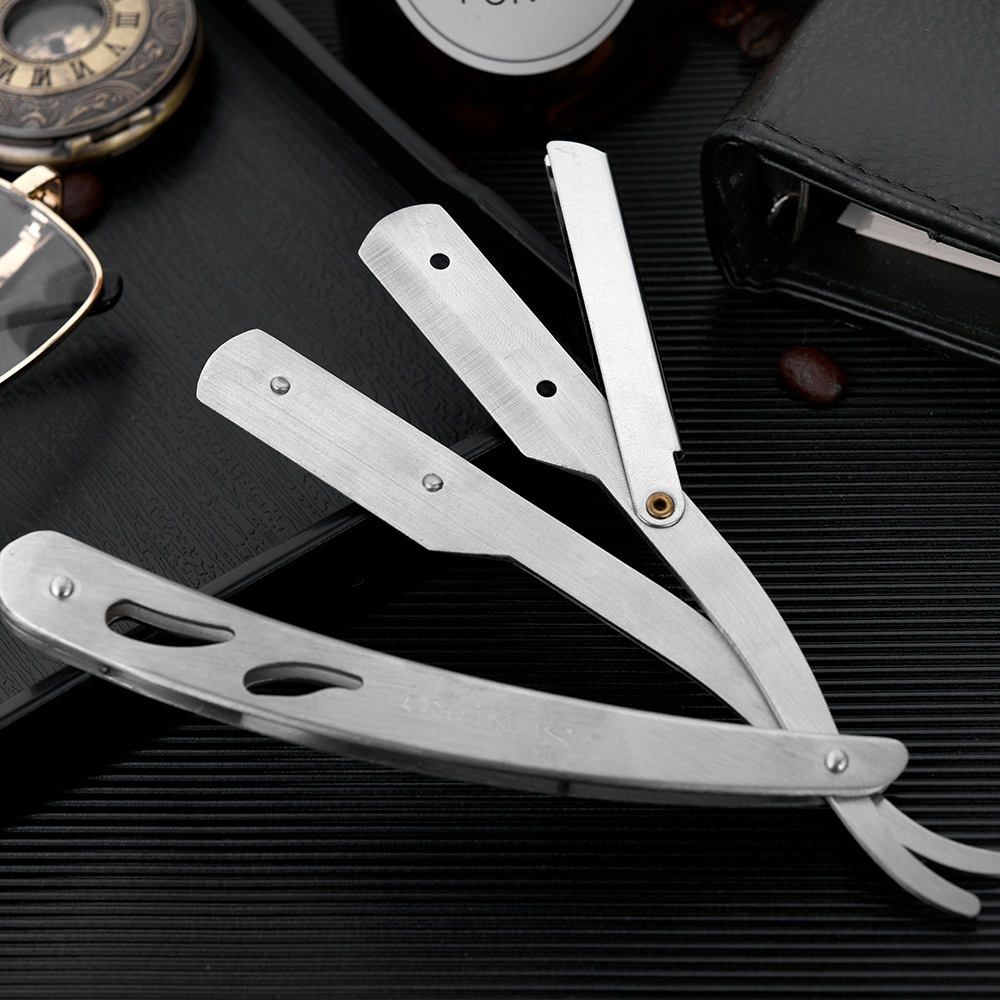 【Clearance Sale】Professional Barber Straight Edge Razor Safety with 10-Pack Double Edge Razor Blades