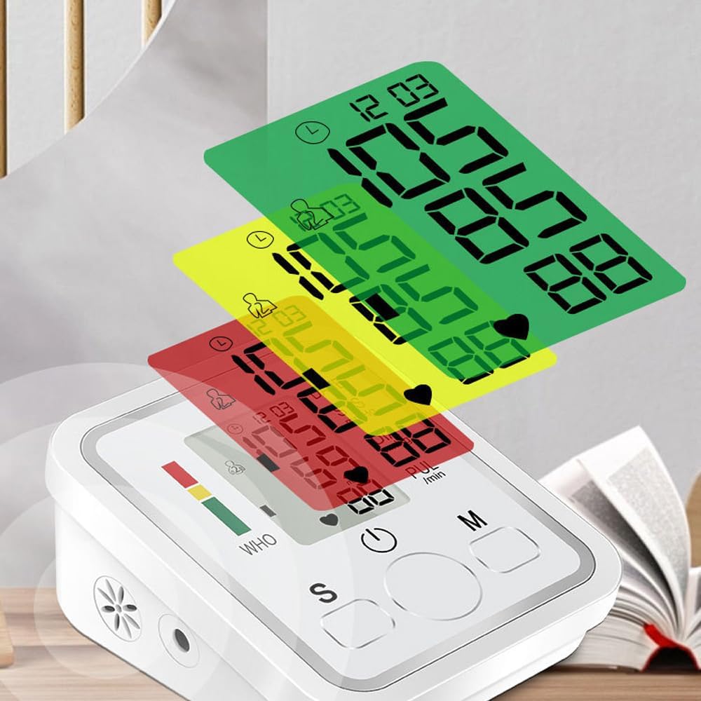 Blood Pressure Monitors Large Cuff Size 22cm to 36cm - Blood Pressure Machine with Cuff for Upper Arm - Heart Rate Hypertension Monitor for Home Use - Blood-Pressure Monitor with LCD Display