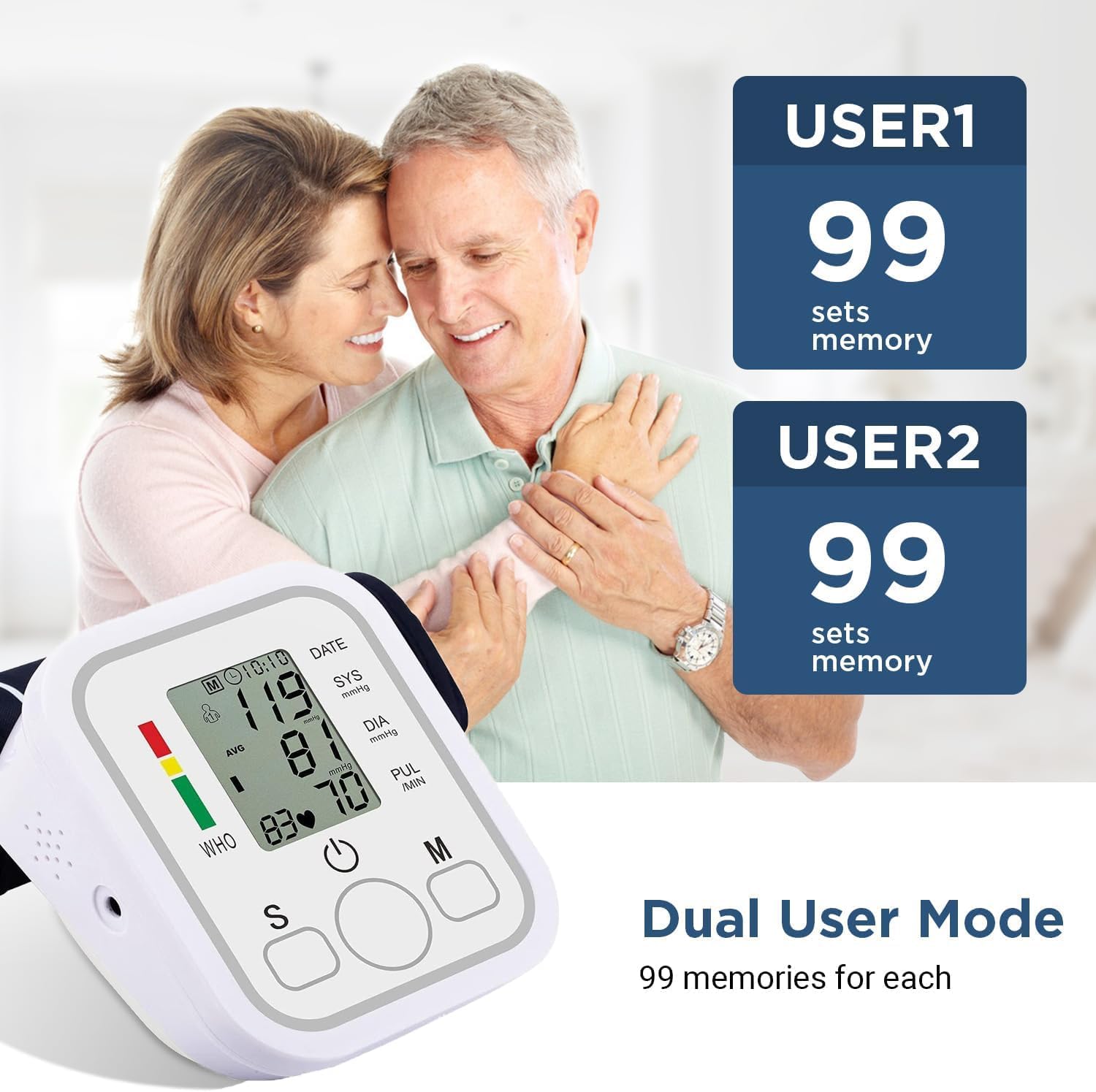 Blood Pressure Monitors Large Cuff Size 22cm to 36cm - Blood Pressure Machine with Cuff for Upper Arm - Heart Rate Hypertension Monitor for Home Use - Blood-Pressure Monitor with LCD Display