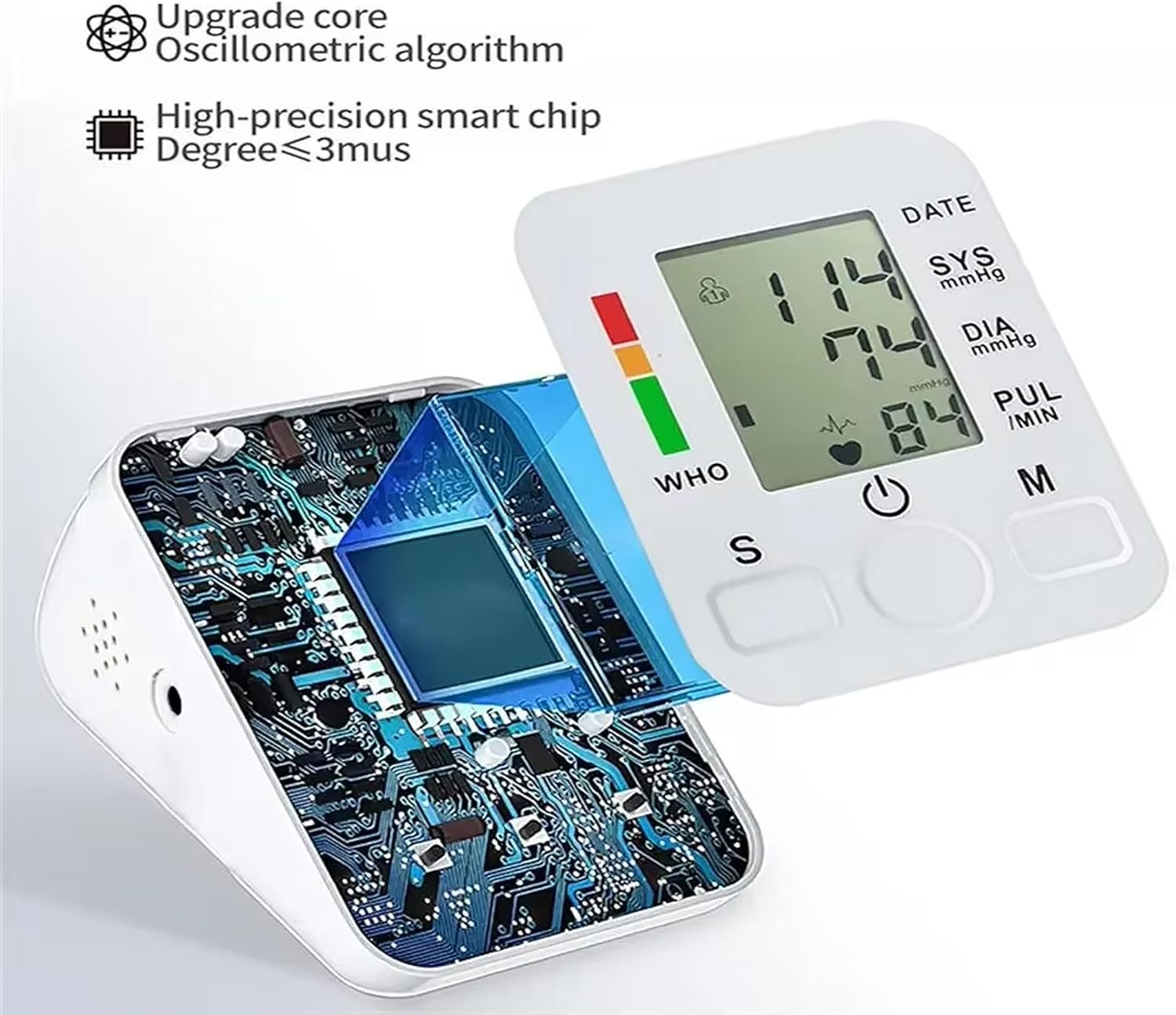 Blood Pressure Monitors Large Cuff Size 22cm to 36cm - Blood Pressure Machine with Cuff for Upper Arm - Heart Rate Hypertension Monitor for Home Use - Blood-Pressure Monitor with LCD Display