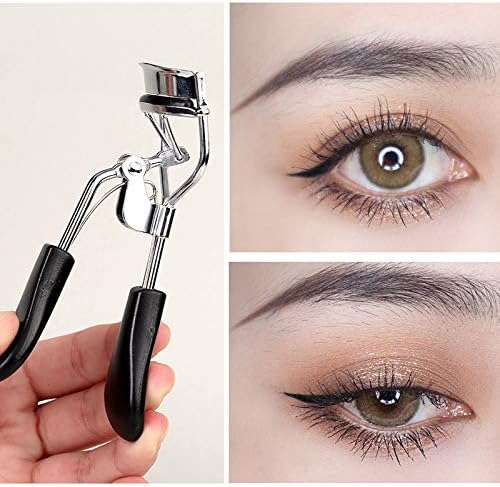 17 Pcs Eyelash Curlers Kit Lash Curler Eyelash Comb Seperator Extension Tweezers Eyebrow Brush Scissors False Eyelashes Applicator Eyebrow Trimmer Silicone Refills Pads for Women
