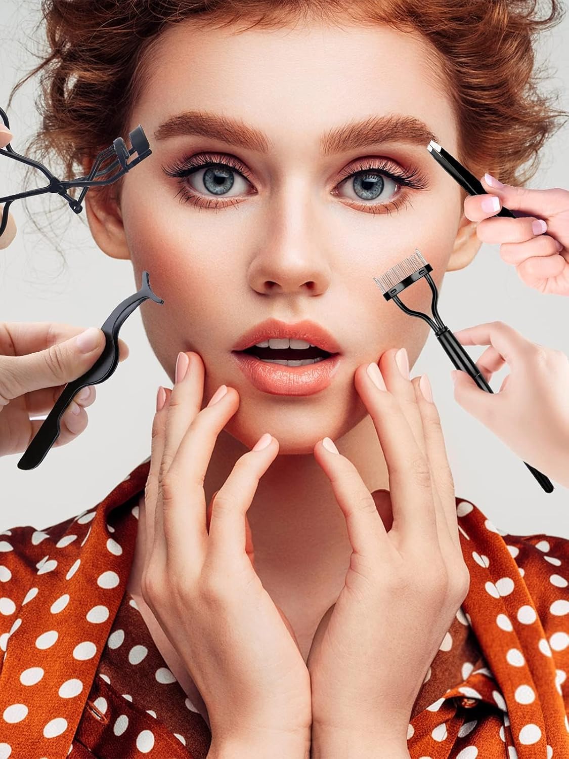 17 Pcs Eyelash Curlers Kit Lash Curler Eyelash Comb Seperator Extension Tweezers Eyebrow Brush Scissors False Eyelashes Applicator Eyebrow Trimmer Silicone Refills Pads for Women