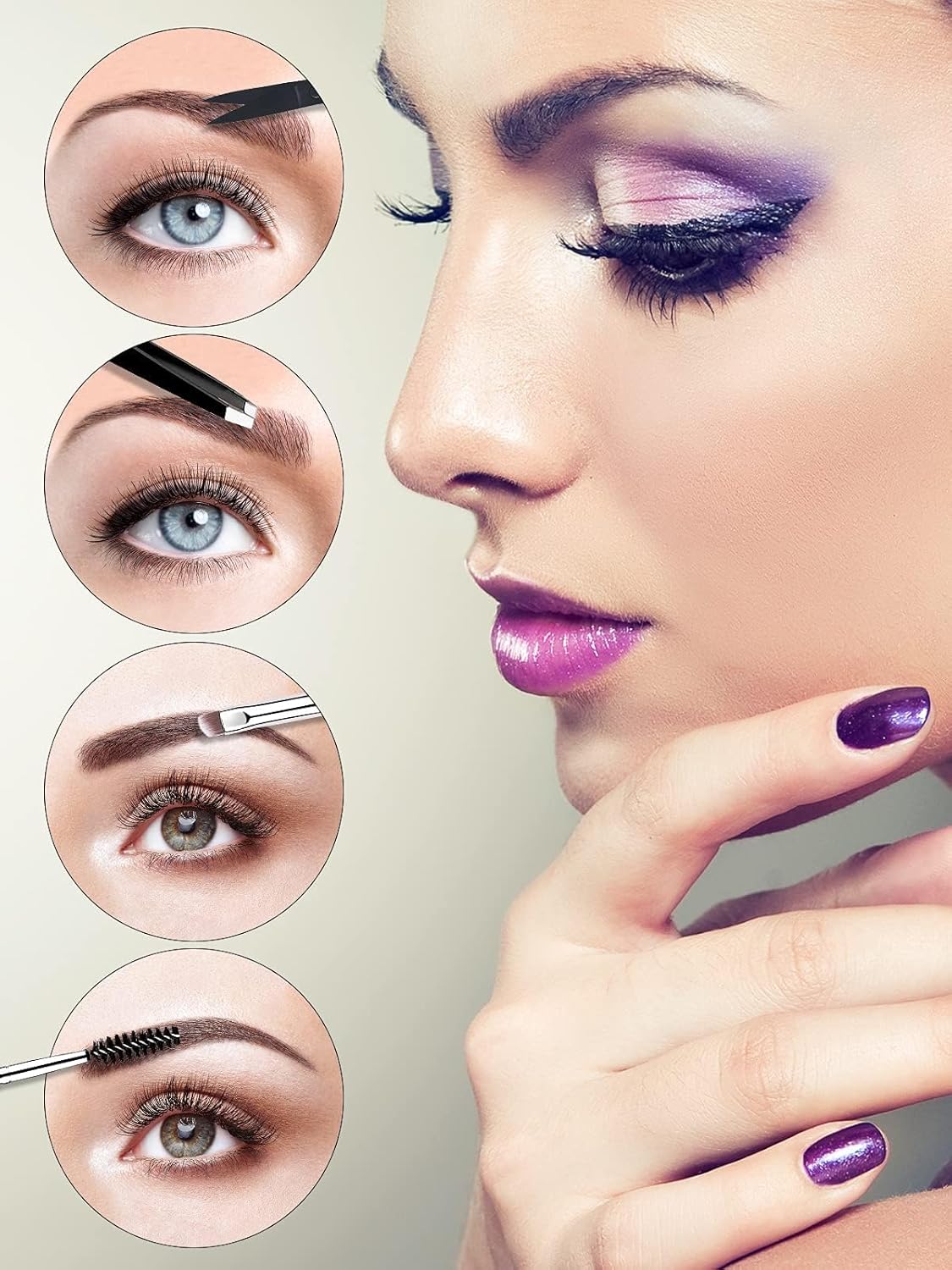 17 Pcs Eyelash Curlers Kit Lash Curler Eyelash Comb Seperator Extension Tweezers Eyebrow Brush Scissors False Eyelashes Applicator Eyebrow Trimmer Silicone Refills Pads for Women