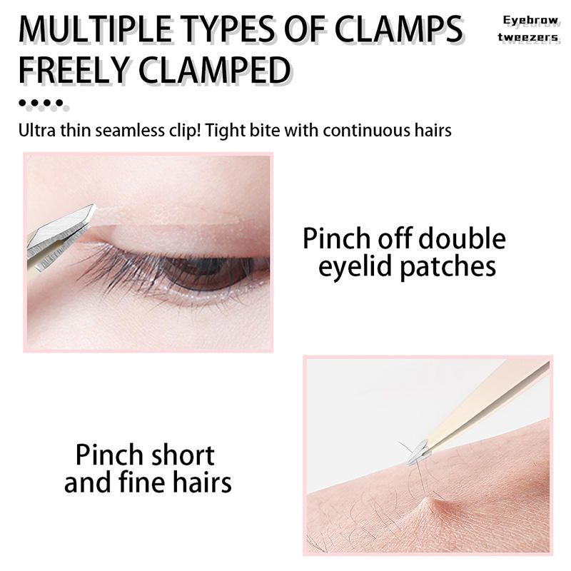 【Clearance Sale】Tweezers Set for Women Facial Hair,4Pcs Stainless Steel Eyebrow Tweezer Set with Travel Mirror Case, Suitable for Everyday Use in Car, Purse