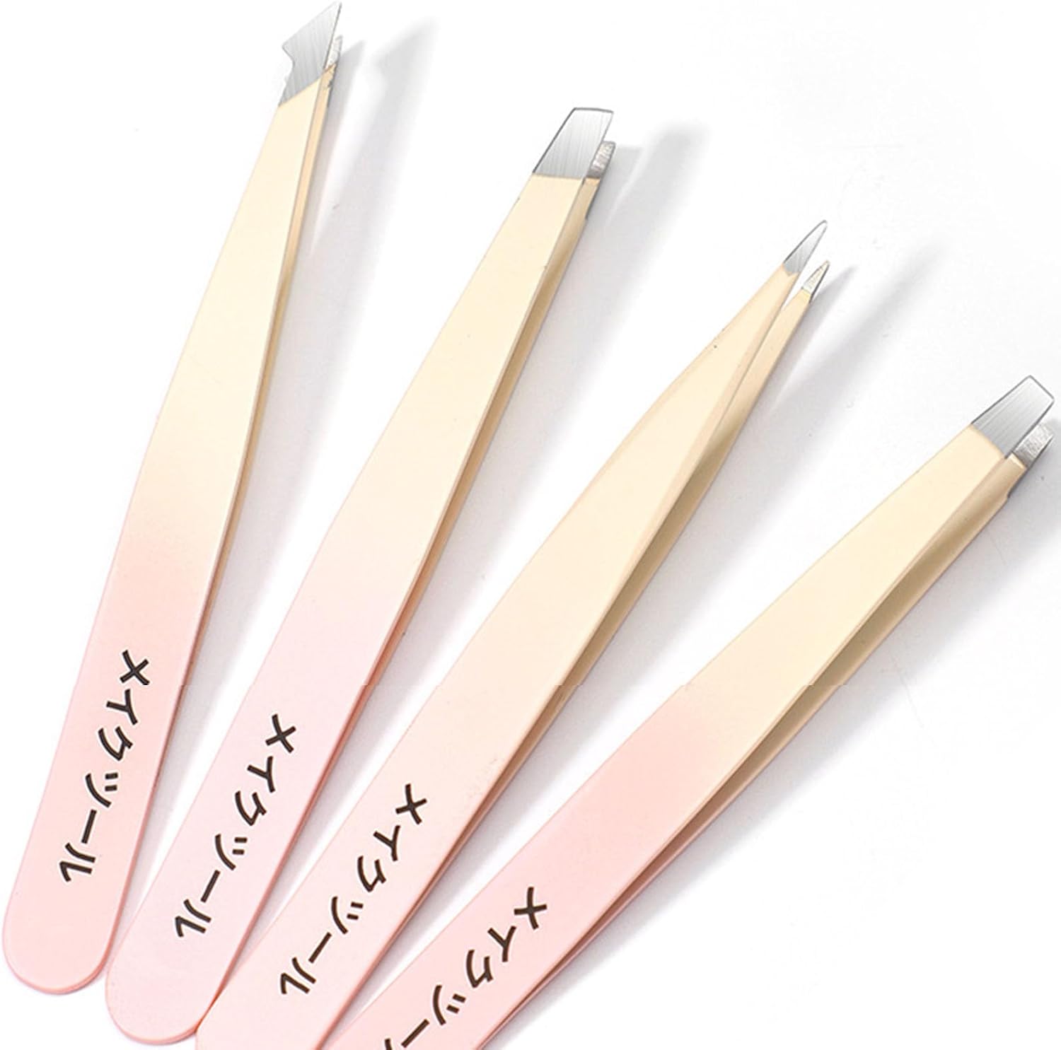 【Clearance Sale】Tweezers Set for Women Facial Hair,4Pcs Stainless Steel Eyebrow Tweezer Set with Travel Mirror Case, Suitable for Everyday Use in Car, Purse