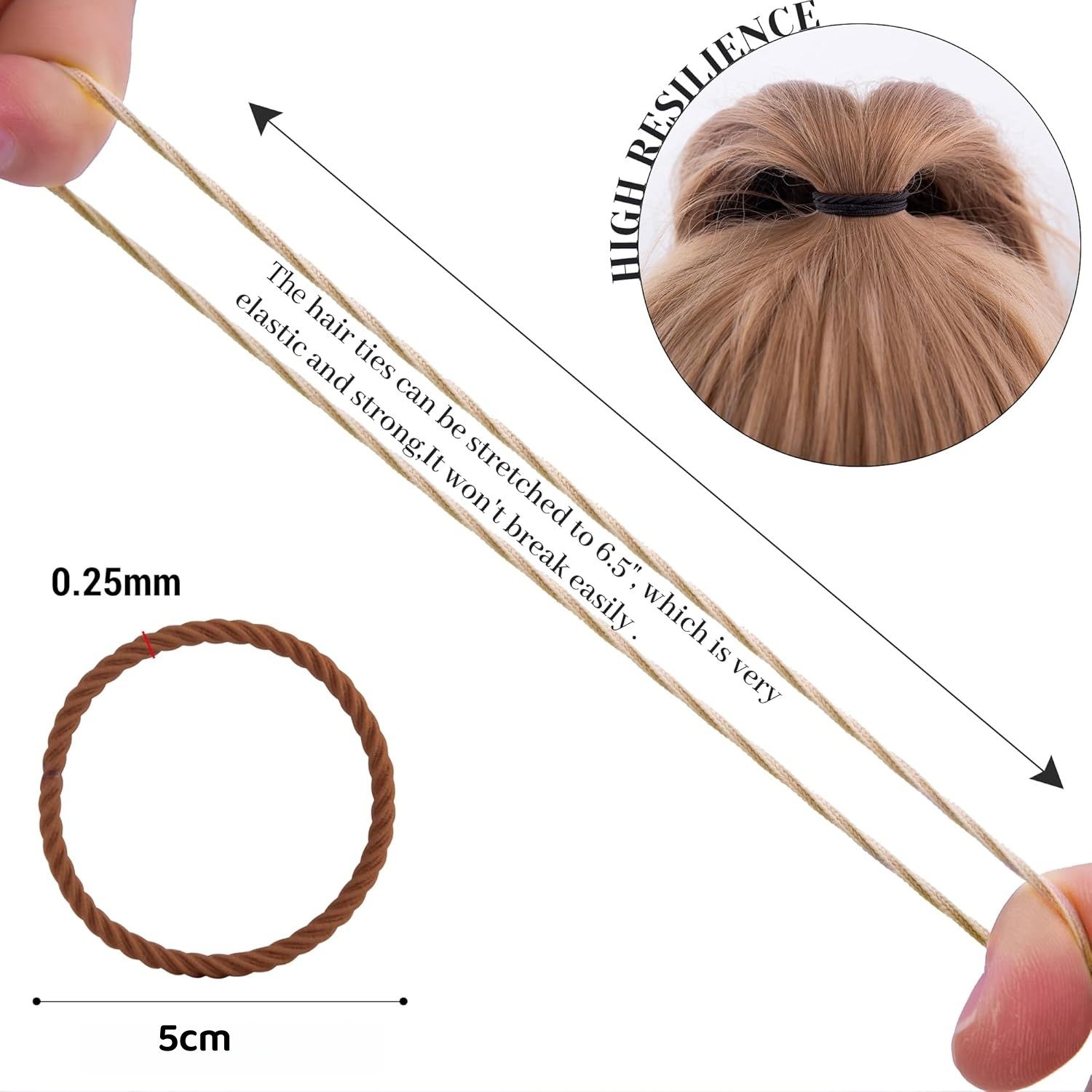 100pcs Hair Bands for Women,Twist Hair Bobbles for Thick Hair,Hair Elastics No Damage,Hairbands Hair Accessories ,Ponytail Holders Women Girls Thick Hair