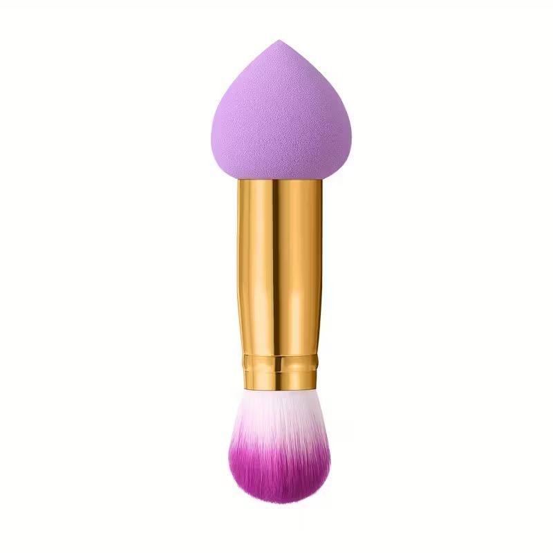 【Clearance Sale】3 Pcs Foundation Sponge Powder Puff, Double Ended Makeup Sponge Brush Two in One Multi Function Foundation Sponge Brush,with Handles, Dry-Wet Separation, with 3 Sponge Shapes