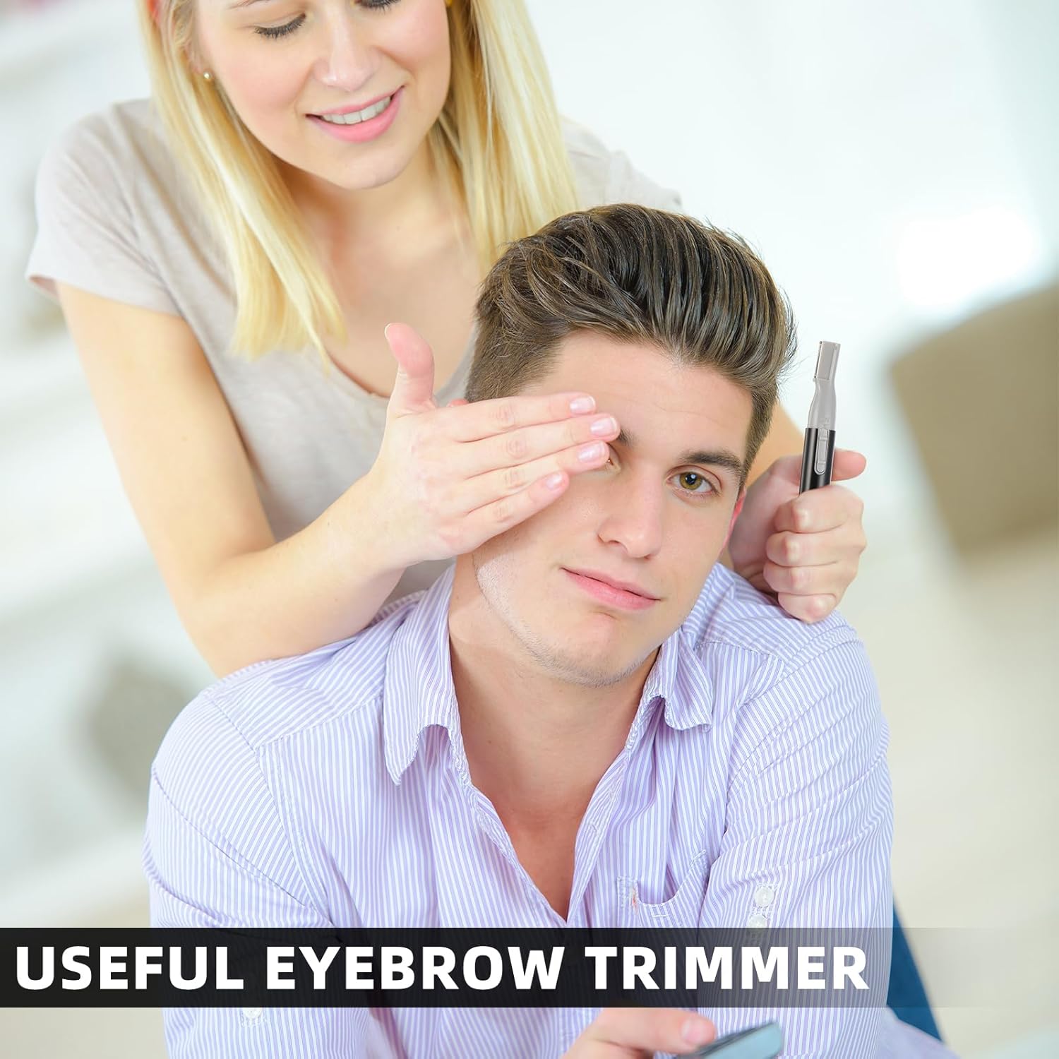 【Clearance Sale】Electric Eyebrow Trimmer for Women, Facial Hair Razor Removal for Men, Mini Epilator for Bikini, Remover for Face, Chin, Peach Puzz, Lips, Body, Arms, Legs, Battery Operated