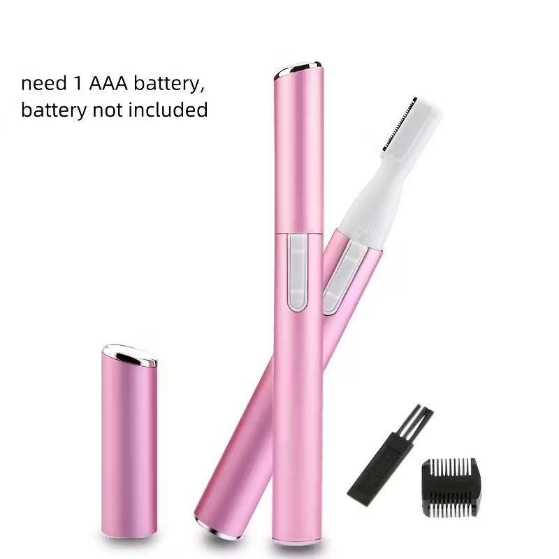 【Clearance Sale】Electric Eyebrow Trimmer for Women, Facial Hair Razor Removal for Men, Mini Epilator for Bikini, Remover for Face, Chin, Peach Puzz, Lips, Body, Arms, Legs, Battery Operated