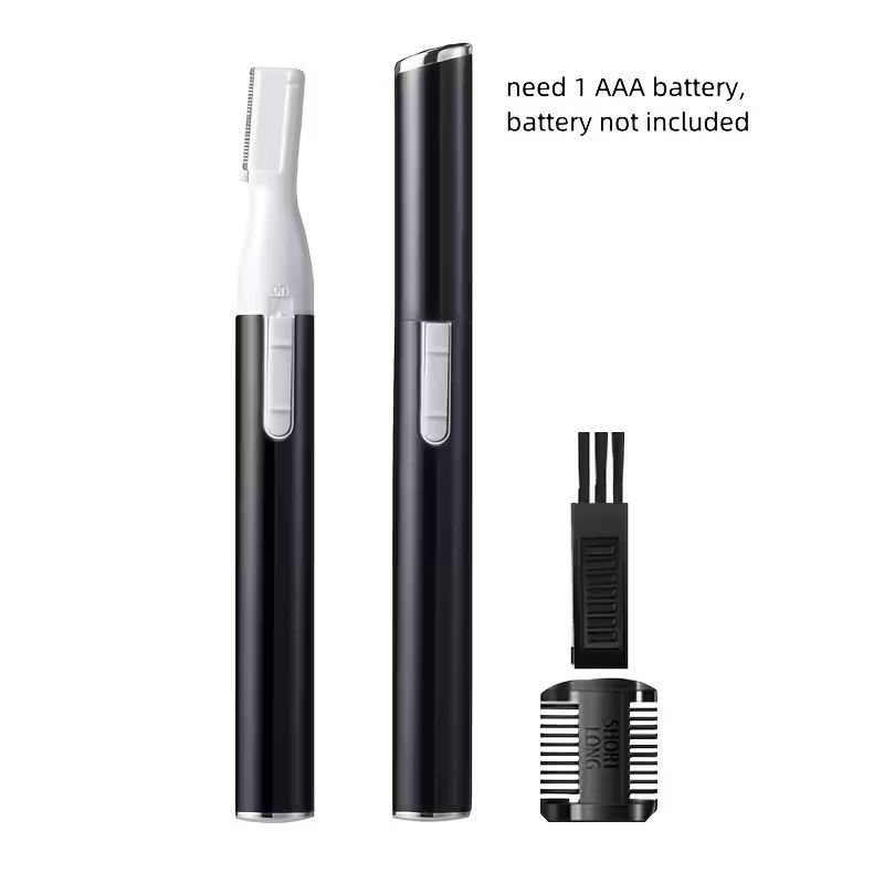 【Clearance Sale】Electric Eyebrow Trimmer for Women, Facial Hair Razor Removal for Men, Mini Epilator for Bikini, Remover for Face, Chin, Peach Puzz, Lips, Body, Arms, Legs, Battery Operated