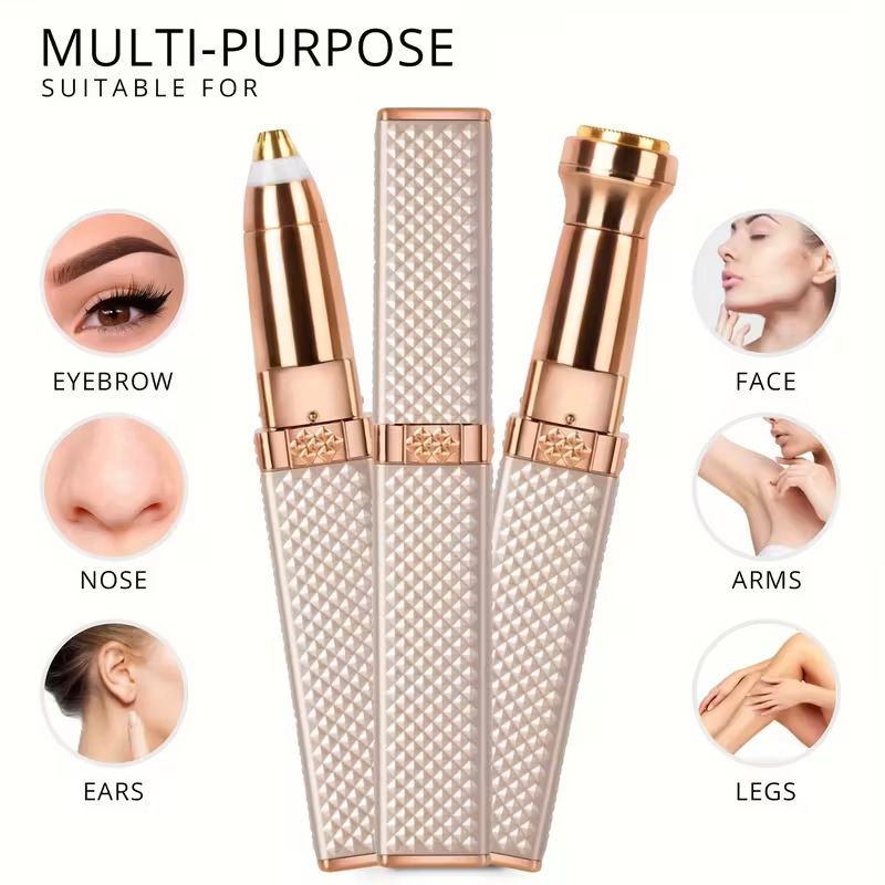【Clearance Sale】Lipstick Shaped Hair Remover, Facial Hair Removal For Women, 2-in-1 Eyebrow Epilator Trimmer, Electric Hair Removal Device