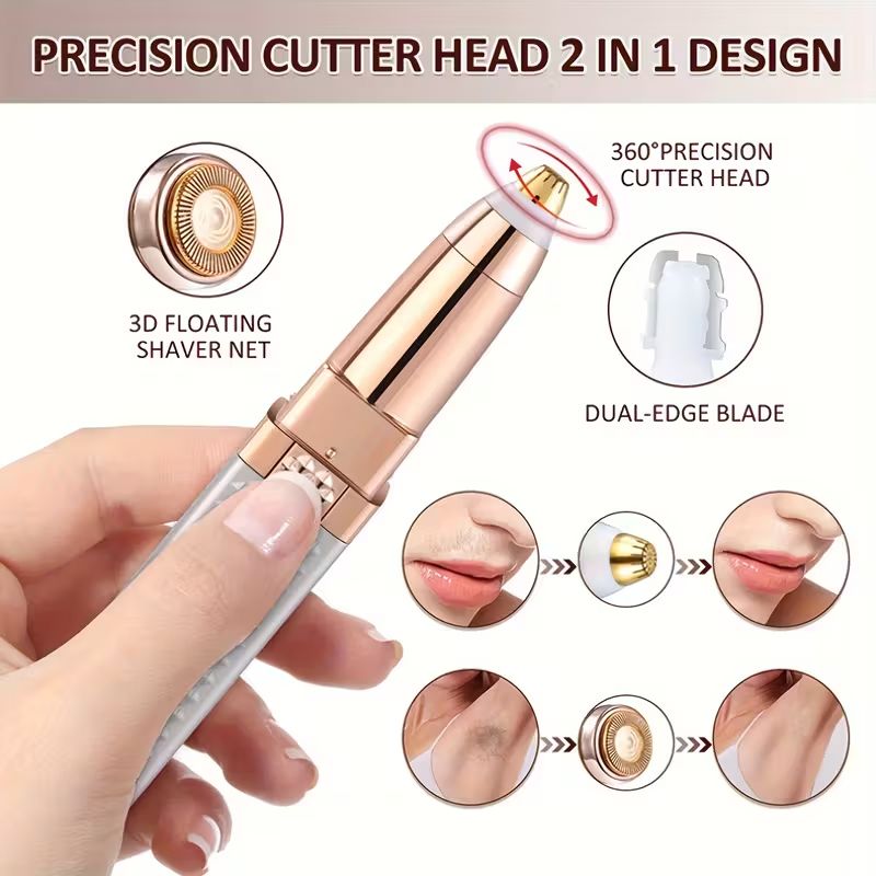 【Clearance Sale】Lipstick Shaped Hair Remover, Facial Hair Removal For Women, 2-in-1 Eyebrow Epilator Trimmer, Electric Hair Removal Device