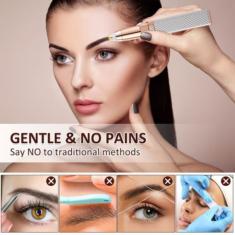 【Clearance Sale】Lipstick Shaped Hair Remover, Facial Hair Removal For Women, 2-in-1 Eyebrow Epilator Trimmer, Electric Hair Removal Device