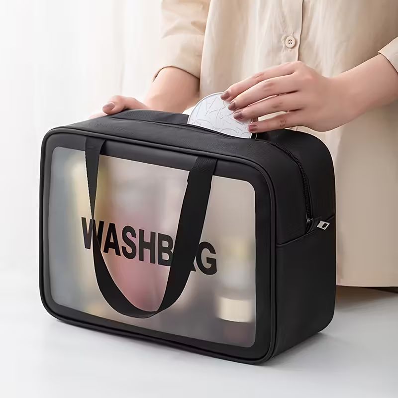 【Clearance Sale】[3pcs Travel Toiletry Bags] 3pcs Portable Translucent Travel Toiletry Bags | Upgrade Pack with Handle, Large Capacity, Frosted Storage for Women, 3 Different Size Make up Bags