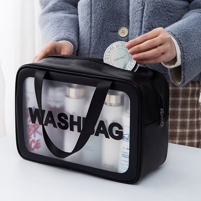 【Clearance Sale】[3pcs Travel Toiletry Bags] 3pcs Portable Translucent Travel Toiletry Bags | Upgrade Pack with Handle, Large Capacity, Frosted Storage for Women, 3 Different Size Make up Bags