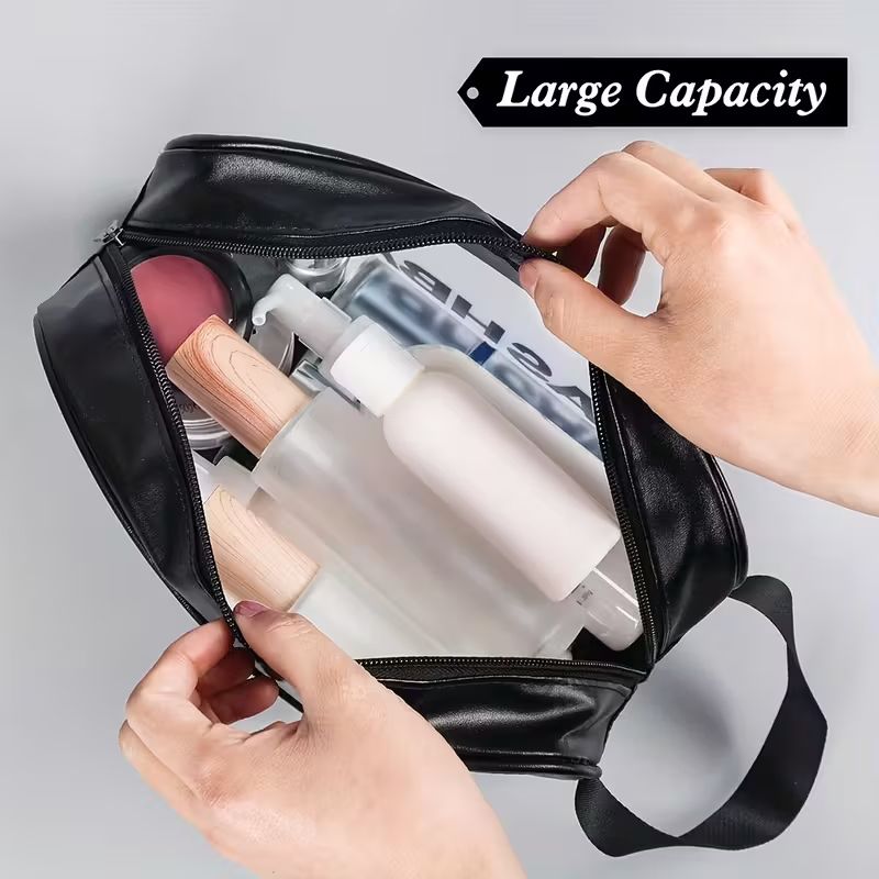 【Clearance Sale】[3pcs Travel Toiletry Bags] 3pcs Portable Translucent Travel Toiletry Bags | Upgrade Pack with Handle, Large Capacity, Frosted Storage for Women, 3 Different Size Make up Bags