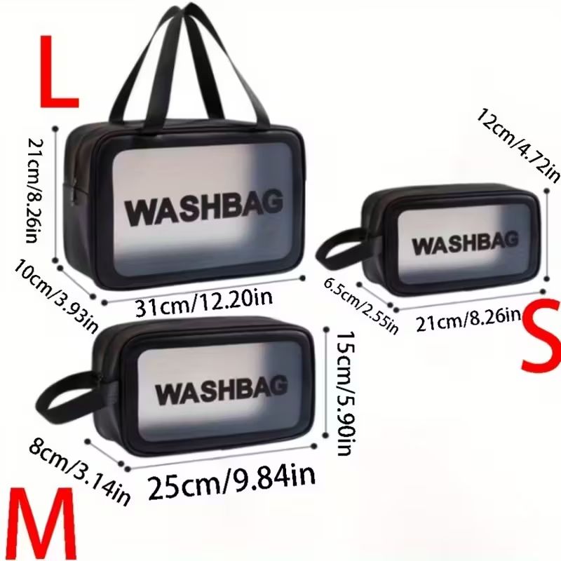 【Clearance Sale】[3pcs Travel Toiletry Bags] 3pcs Portable Translucent Travel Toiletry Bags | Upgrade Pack with Handle, Large Capacity, Frosted Storage for Women, 3 Different Size Make up Bags