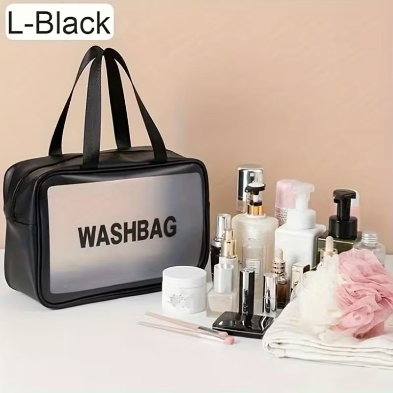 【Clearance Sale】[3pcs Travel Toiletry Bags] 3pcs Portable Translucent Travel Toiletry Bags | Upgrade Pack with Handle, Large Capacity, Frosted Storage for Women, 3 Different Size Make up Bags