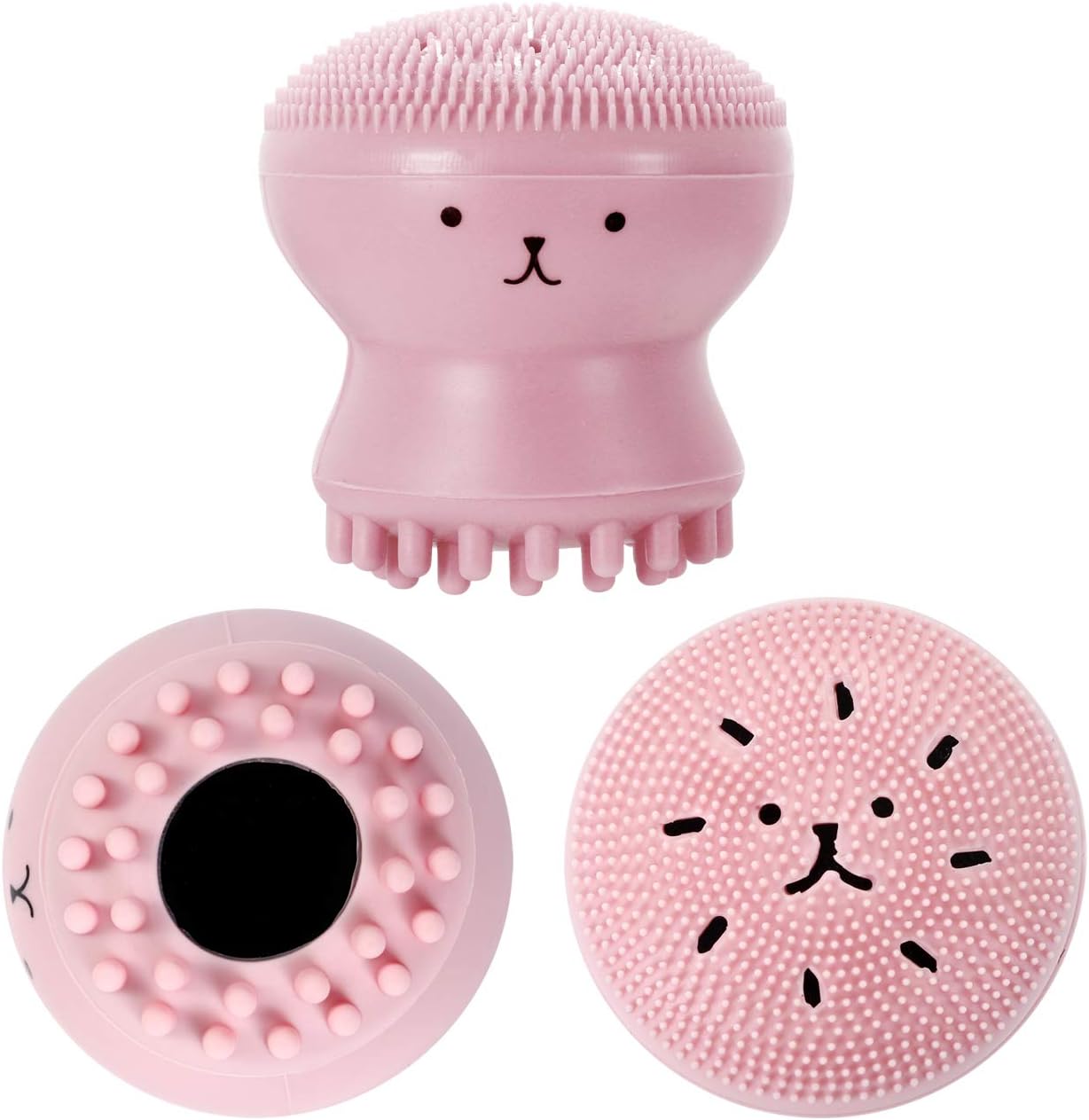 【Clearance Sale】Facial Cleansing Brush Silicone Handheld Face Brush and Massager Cute Small Octopus Face Scrubber for Deep Cleaning Gentle Exfoliating Skin Massage