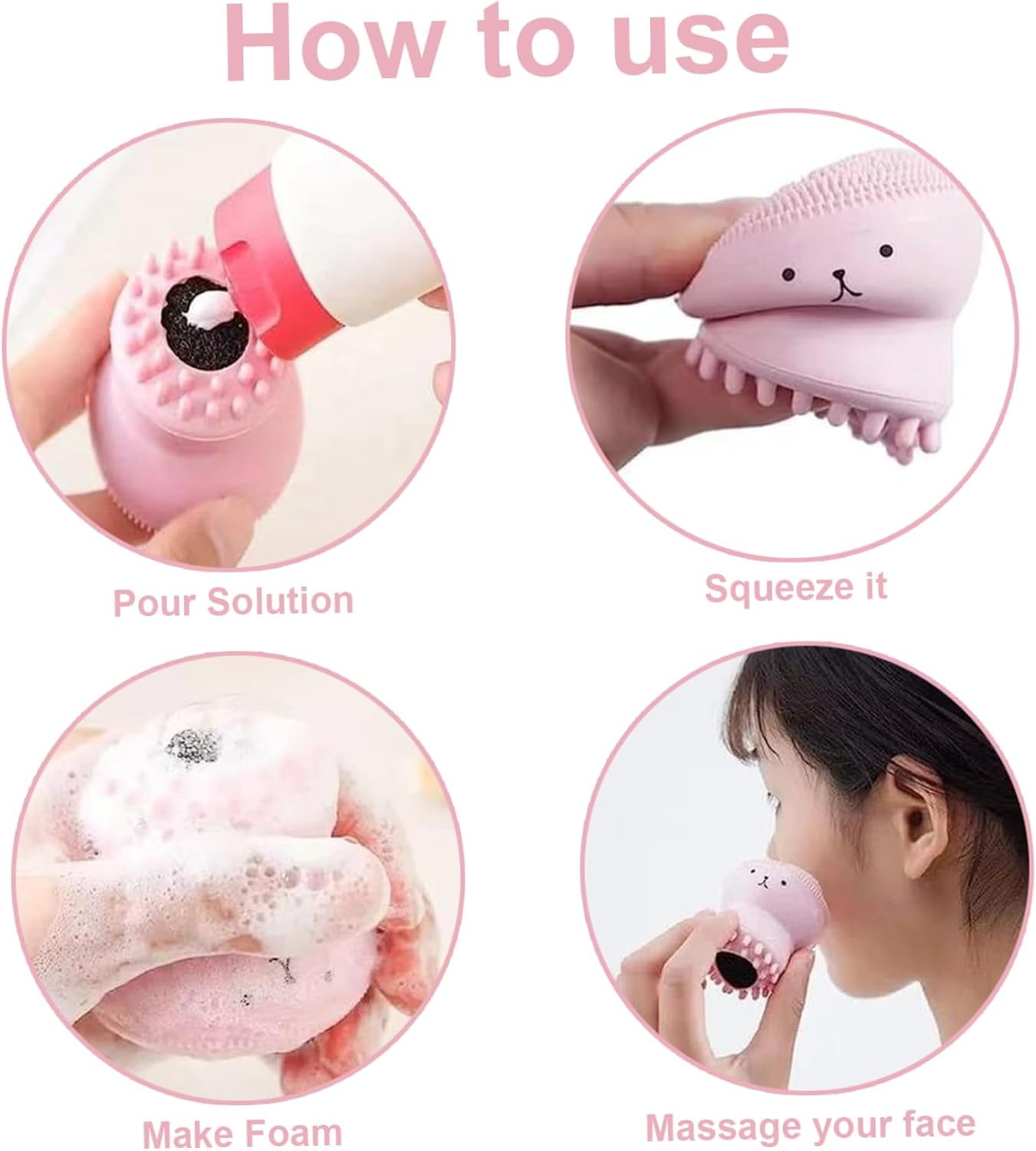 【Clearance Sale】Facial Cleansing Brush Silicone Handheld Face Brush and Massager Cute Small Octopus Face Scrubber for Deep Cleaning Gentle Exfoliating Skin Massage