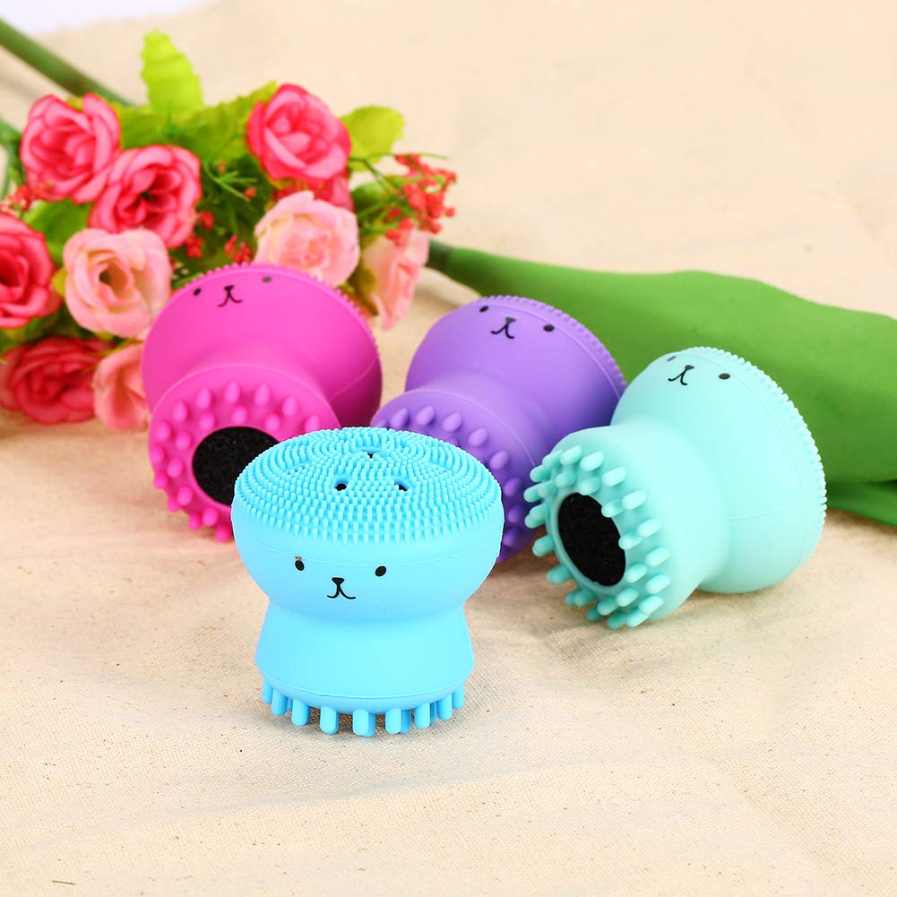 【Clearance Sale】Facial Cleansing Brush Silicone Handheld Face Brush and Massager Cute Small Octopus Face Scrubber for Deep Cleaning Gentle Exfoliating Skin Massage