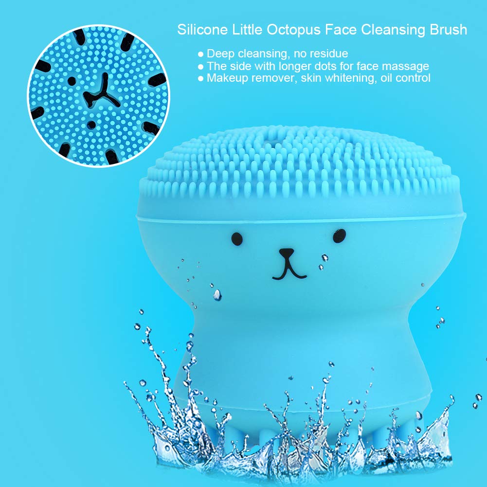 【Clearance Sale】Facial Cleansing Brush Silicone Handheld Face Brush and Massager Cute Small Octopus Face Scrubber for Deep Cleaning Gentle Exfoliating Skin Massage