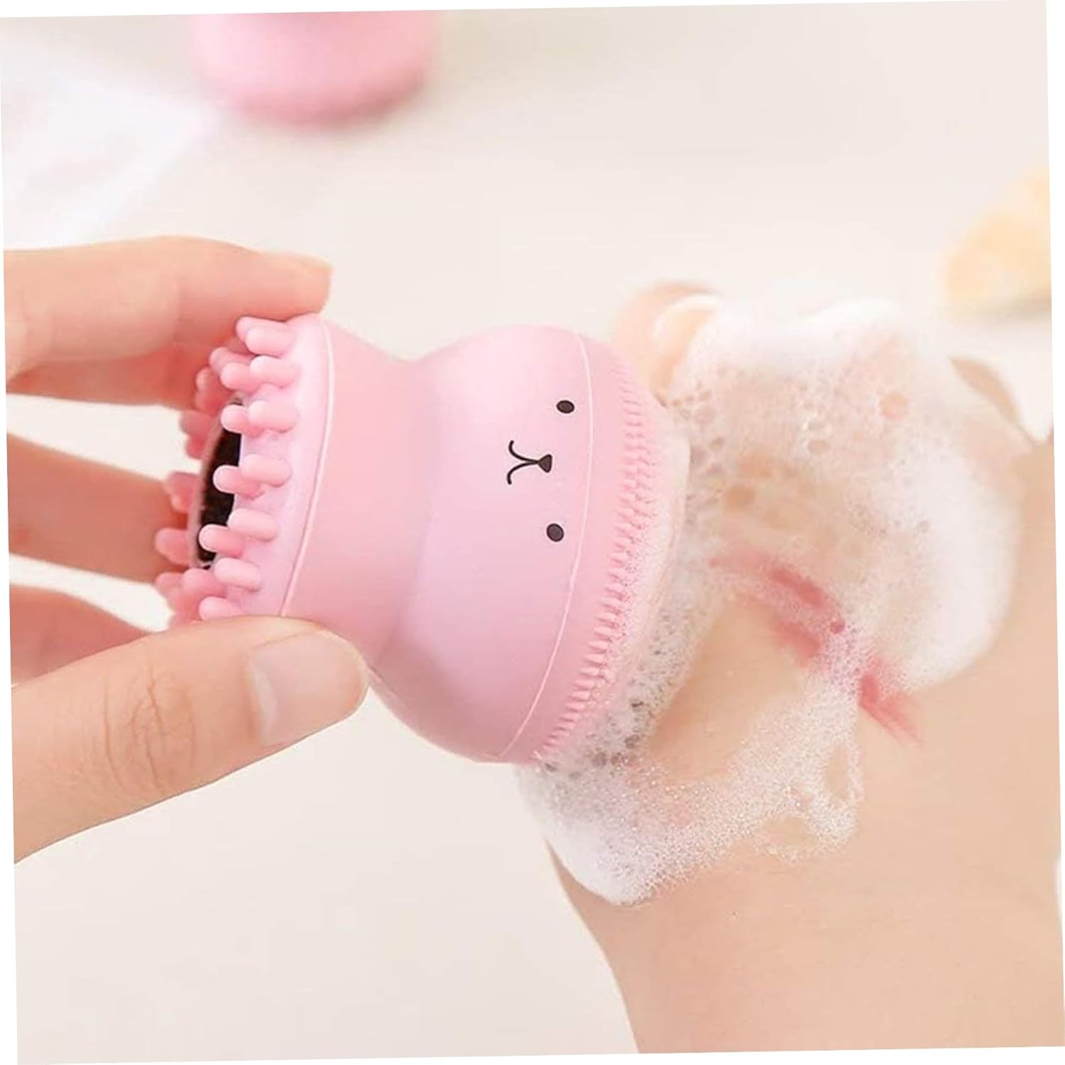 【Clearance Sale】Facial Cleansing Brush Silicone Handheld Face Brush and Massager Cute Small Octopus Face Scrubber for Deep Cleaning Gentle Exfoliating Skin Massage