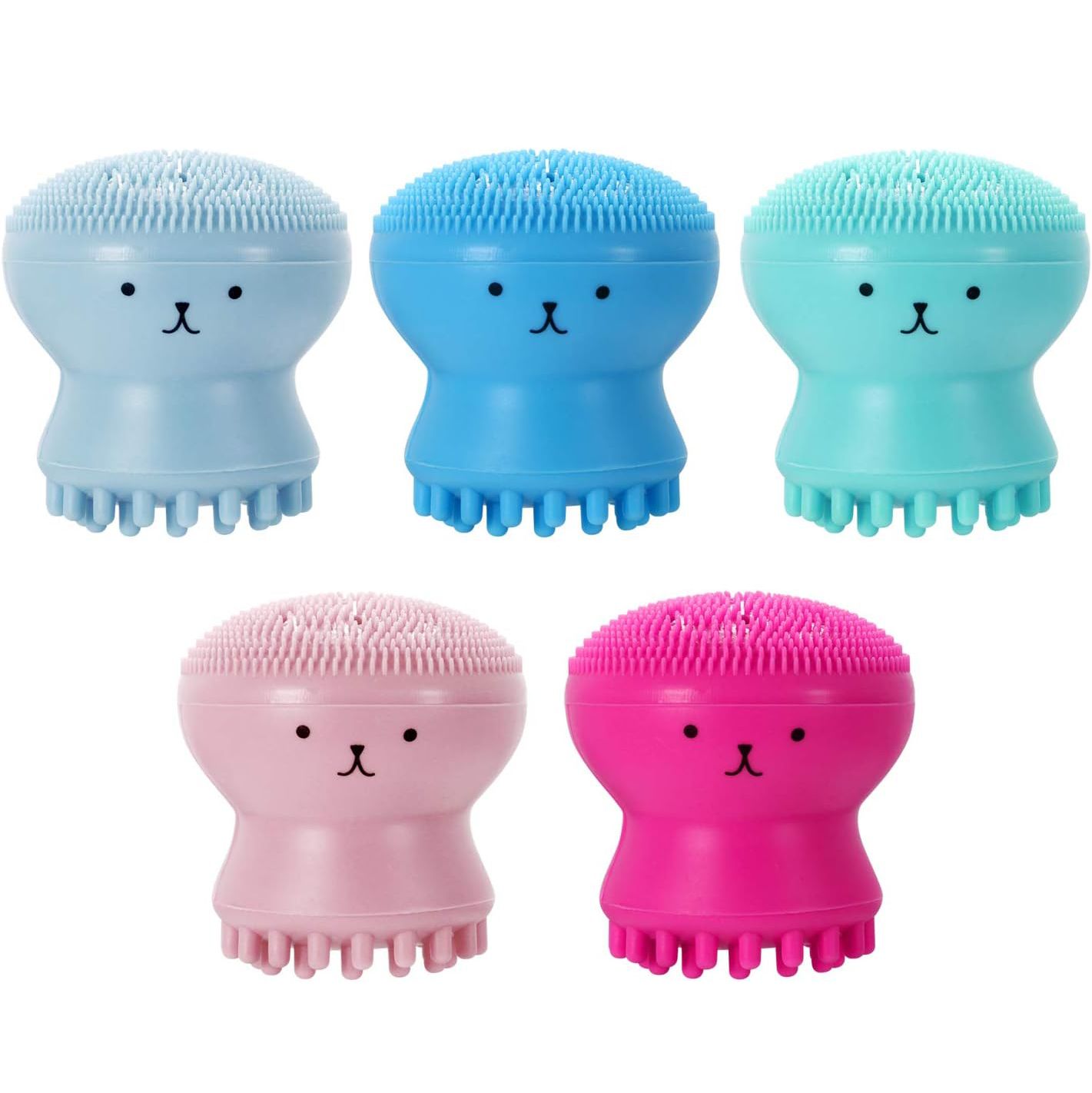 【Clearance Sale】Facial Cleansing Brush Silicone Handheld Face Brush and Massager Cute Small Octopus Face Scrubber for Deep Cleaning Gentle Exfoliating Skin Massage