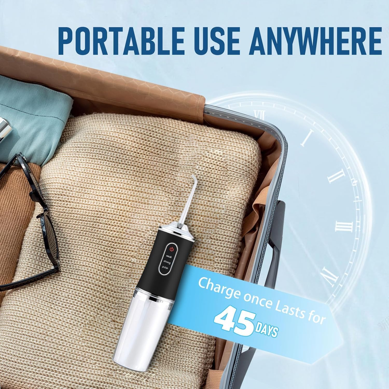 Electric Water Flosser Cordless for Teeth 3 Modes 4 Jet Tips Cleaning and Flossing Water Dental Portable Floss Irrigator Oral Water Flossed Rechargeable Tonsil Stone Travel Adults