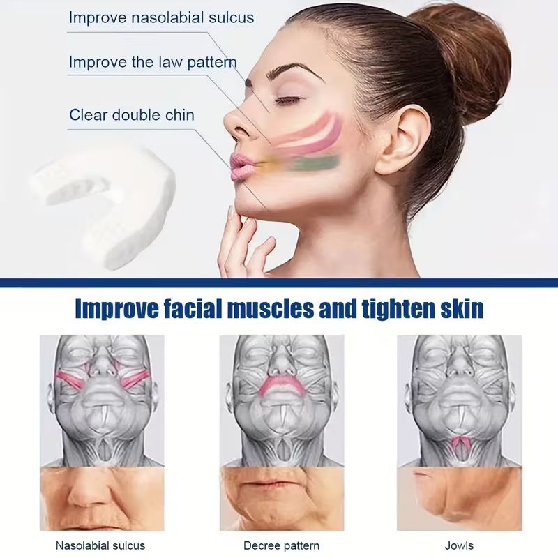 6pcs Silicone Jaw Trainers for Adults - 3 Resistance Levels, Non-Electric Jawline Exerciser in Clear, Light Gray & Black - Enhances Facial Toning & Strengthening, Jaw Exerciser view 3