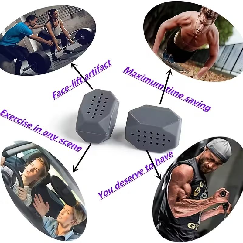 6pcs Silicone Jaw Trainers for Adults - 3 Resistance Levels, Non-Electric Jawline Exerciser in Clear, Light Gray & Black - Enhances Facial Toning & Strengthening, Jaw Exerciser