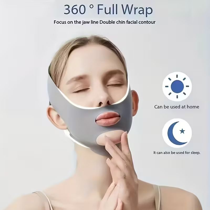 1pc Facial Breathable Mask - Reusable Facial Beauty Tools for Chin Fixing, Adjustable Mask, Reusable Women'S Chin with Breathable Seamless V-shaped Mask