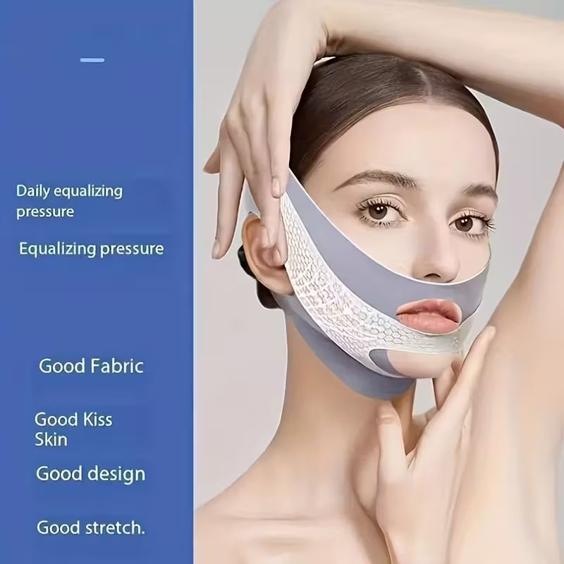 1pc Facial Breathable Mask - Reusable Facial Beauty Tools for Chin Fixing, Adjustable Mask, Reusable Women'S Chin with Breathable Seamless V-shaped Mask