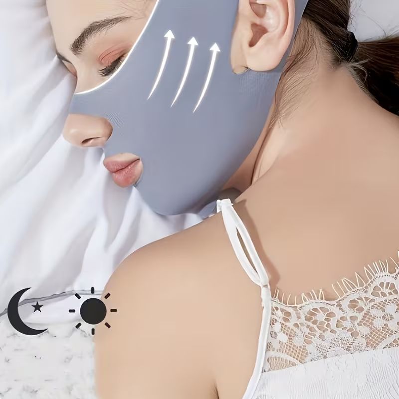 1pc Facial Breathable Mask - Reusable Facial Beauty Tools for Chin Fixing, Adjustable Mask, Reusable Women'S Chin with Breathable Seamless V-shaped Mask