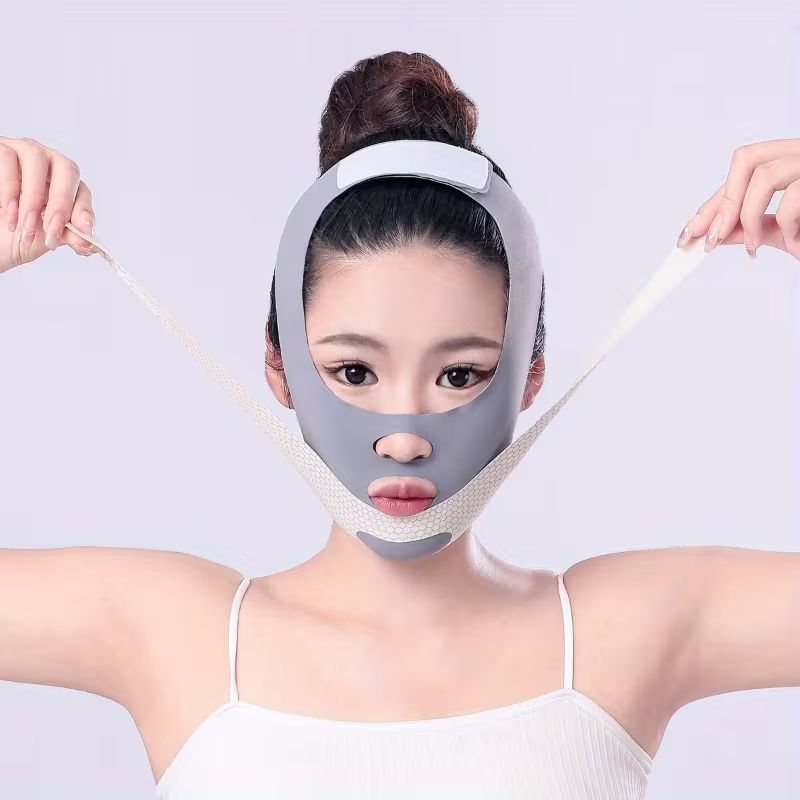 1pc Facial Breathable Mask - Reusable Facial Beauty Tools for Chin Fixing, Adjustable Mask, Reusable Women'S Chin with Breathable Seamless V-shaped Mask