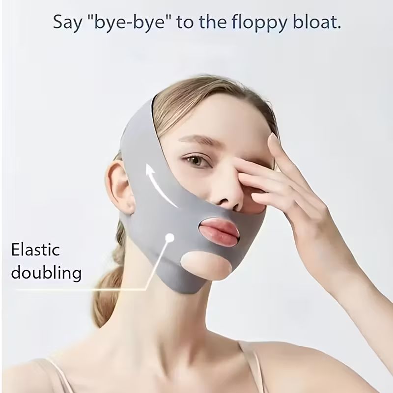 1pc Facial Breathable Mask - Reusable Facial Beauty Tools for Chin Fixing, Adjustable Mask, Reusable Women'S Chin with Breathable Seamless V-shaped Mask