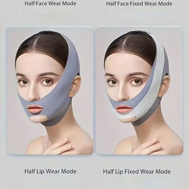 1pc Facial Breathable Mask - Reusable Facial Beauty Tools for Chin Fixing, Adjustable Mask, Reusable Women'S Chin with Breathable Seamless V-shaped Mask