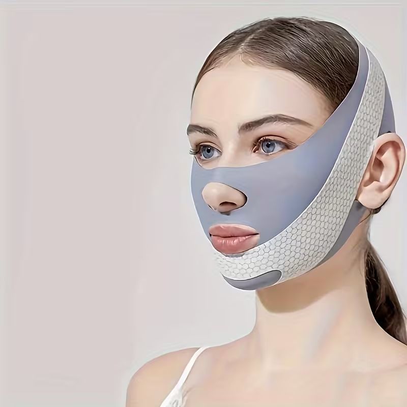 1pc Facial Breathable Mask - Reusable Facial Beauty Tools for Chin Fixing, Adjustable Mask, Reusable Women'S Chin with Breathable Seamless V-shaped Mask