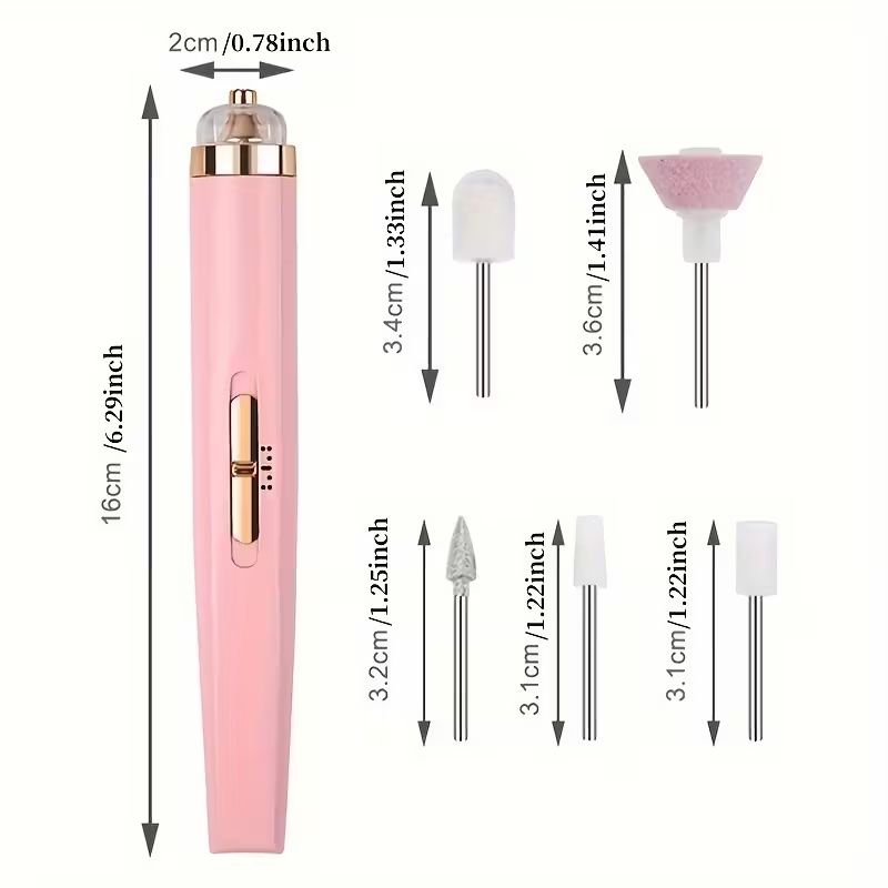 【Clearance Sale】[Portable Wireless Nail Drill] Rechargeable Portable Wireless Electric Nail Drill | Professional Nail Care Tool with Nail Buffing Heads & Sandpaper for Acrylic Gel Nail Polish