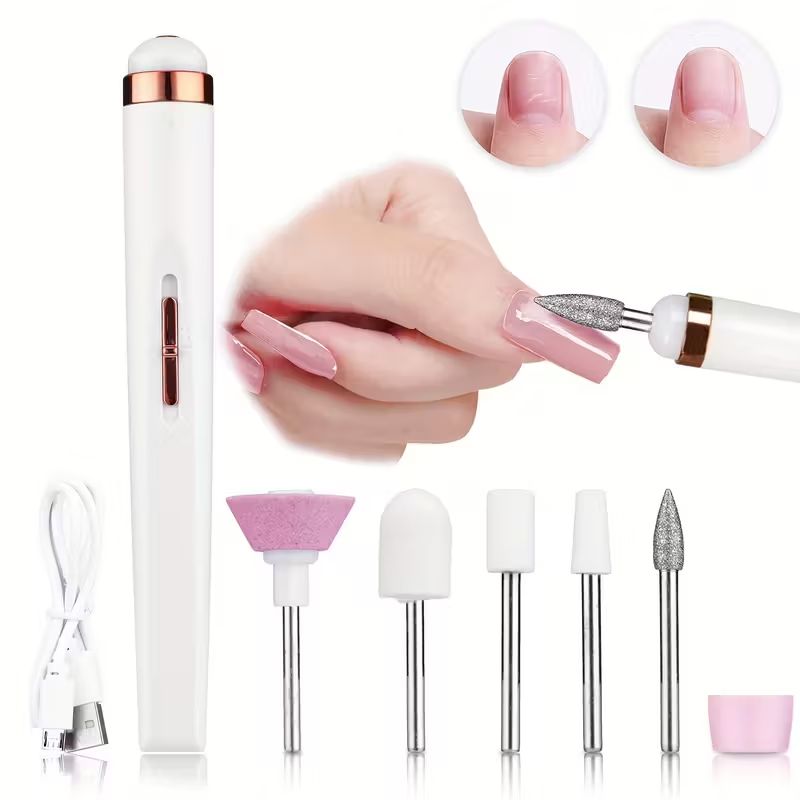 【Clearance Sale】[Portable Wireless Nail Drill] Rechargeable Portable Wireless Electric Nail Drill | Professional Nail Care Tool with Nail Buffing Heads & Sandpaper for Acrylic Gel Nail Polish