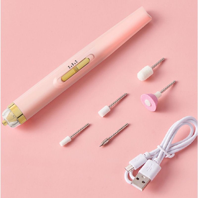 【Clearance Sale】[Portable Wireless Nail Drill] Rechargeable Portable Wireless Electric Nail Drill | Professional Nail Care Tool with Nail Buffing Heads & Sandpaper for Acrylic Gel Nail Polish