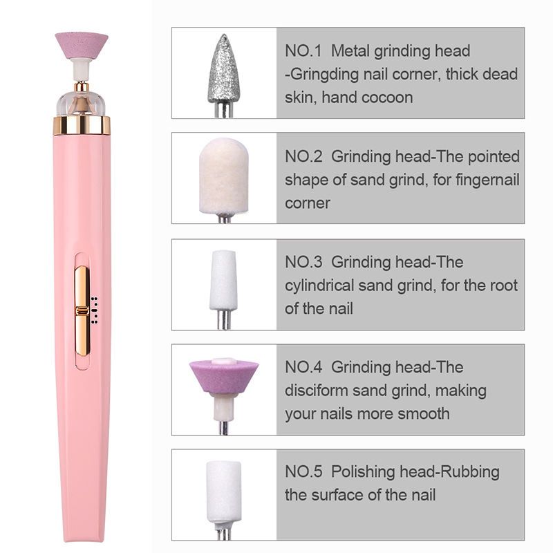 【Clearance Sale】[Portable Wireless Nail Drill] Rechargeable Portable Wireless Electric Nail Drill | Professional Nail Care Tool with Nail Buffing Heads & Sandpaper for Acrylic Gel Nail Polish