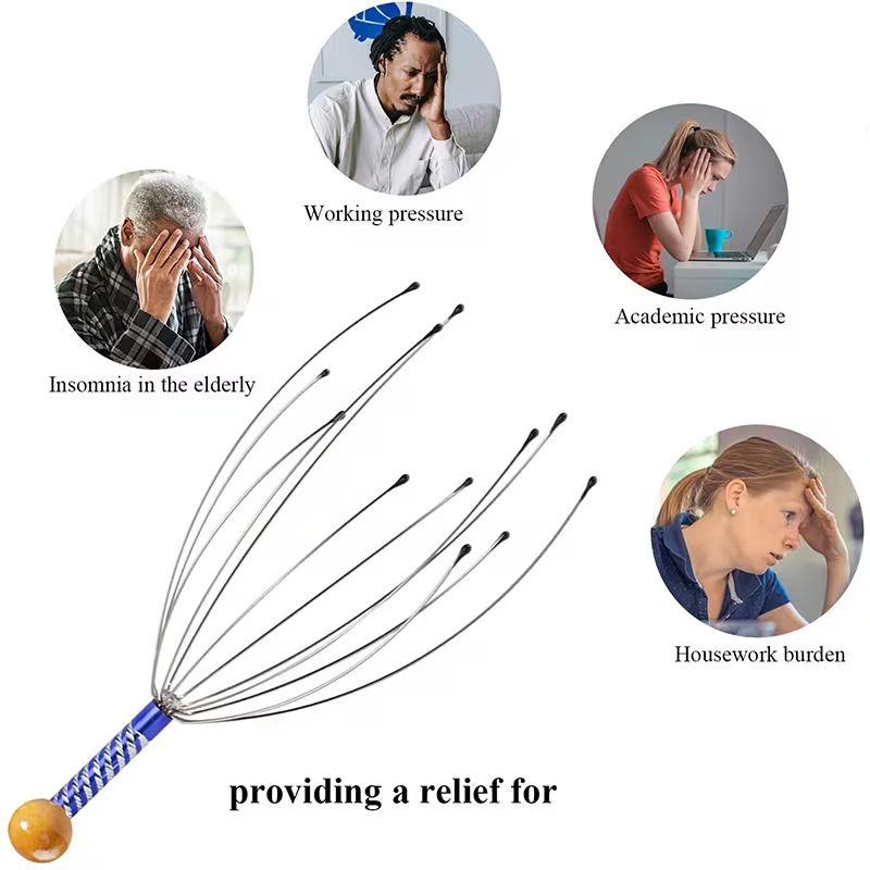 【Clearance Sale】Octopus Head Massager with 8 Claws,Head massager Head scratching claw octopus head massager scalp grabber massage claw small soul extraction extractor