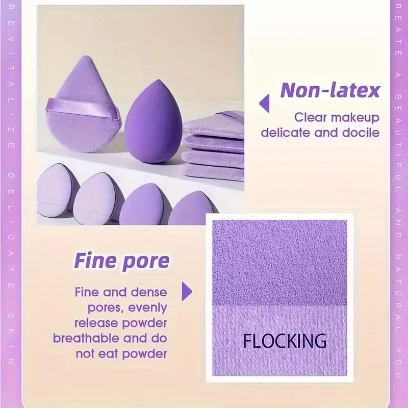 【Clearance Sale】Beauty Blender 12-piece Universal Cosmetic Sponge Set, Professional Makeup Sponge Set, Makeup Sponge & Triangle Puff Set for All Skin Kinds, Beauty Sponge Blender
