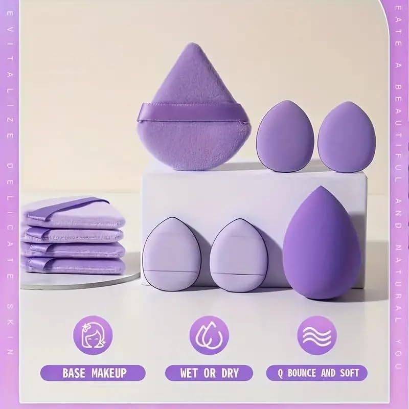 【Clearance Sale】Beauty Blender 12-piece Universal Cosmetic Sponge Set, Professional Makeup Sponge Set, Makeup Sponge & Triangle Puff Set for All Skin Kinds, Beauty Sponge Blender