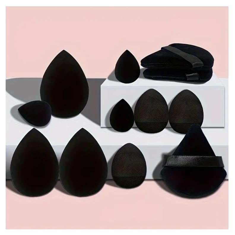 【Clearance Sale】Beauty Blender 12-piece Universal Cosmetic Sponge Set, Professional Makeup Sponge Set, Makeup Sponge & Triangle Puff Set for All Skin Kinds, Beauty Sponge Blender